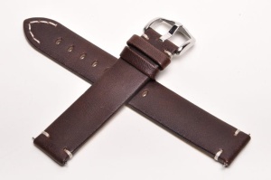 Pasek Hirsch Ranger, Skórzany, Ciemny brąz, 18mm