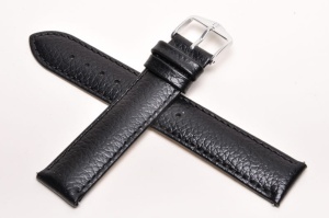 Pasek do zegarka Hirsch Kansas, Skórzany, Czarny, 20mm, M