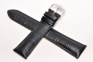 Pasek do zegarka Hirsch Duke, Skórzany, Czarny, 21mm