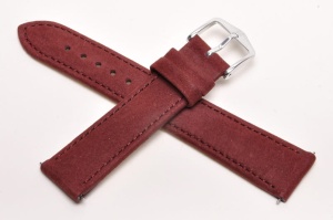 Pasek do zegarka Hirsch Osiris, Skórzany, Bordowy, 18mm, M