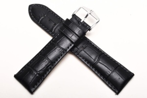 Pasek do zegarka Hirsch Duke, Skórzany, Czarny, 23mm