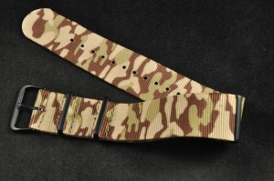 Pasek typu Nato, Nylonowy, Brązowe Moro, 24mm