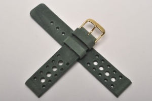 Pasek Skórzany Vintage, Zielony, Tropic, Gładki, 22mm