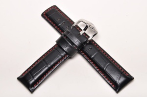 Pasek do zegarka Hirsch Grand Duke, Skórzany, Czarny, 20mm