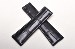 Pasek Happel do zegarka Rolex Daytona, Skóra z aligatora, Czarny, 20mm