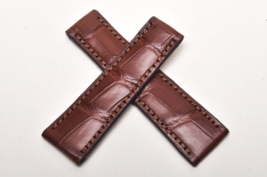 Pasek Happel do zegarka Rolex Daytona, Skóra z aligatora, Brązowy, 20mm