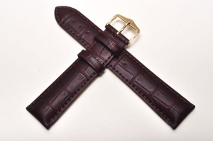 Pasek do zegarka Hirsch Duke, Skórzany, Bordowy, 20mm