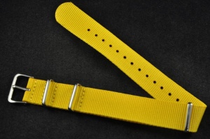 Pasek typu Nato, Nylonowy, Żółty, 18mm