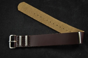 Pasek typu Nato, Skórzany, Brązowy, 20mm