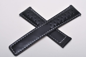 Pasek do zegarka Tag Heuer, Skórzany, Czarny, 22mm