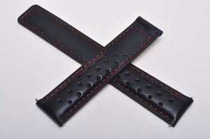 Pasek do zegarka Tag Heuer, Skórzany, Czarny, 19mm