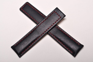 Pasek do zegarka Tag Heuer Stailer 5941R, Skórzany, Czarny, 19mm