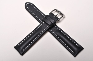 Pasek do zegarka Hirsch Heavy Calf, Skórzany, Czarny, 18mm