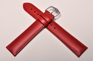 Pasek do zegarka Hirsch Kansas, Skórzany, Czerwony, 18mm