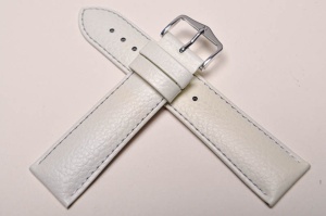 Pasek do zegarka Hirsch Kansas, Skórzany, Biały, 22mm