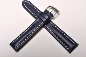 Pasek do zegarka Hirsch Heavy Calf, Skórzany, Granatowy, 18mm