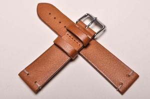 Pasek Bros 8767, Skóra naturalna, Jasny brąz, 22mm