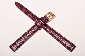 Pasek Bros 8917, Skóra naturalna, Wiśniowy, 10mm