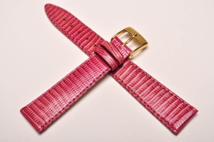 Pasek Bros 8229, Skóra z jaszczurki, Jasny róż, 18mm