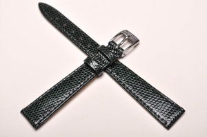 Pasek Bros 8229, Skóra z jaszczurki, Ciemny zielony, 14mm