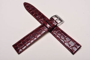 Pasek Bros 8469, Skóra naturalna, Wiśniowy, 16mm