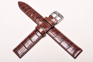 Pasek Bros 8449, Skóra naturalna, Brązowy, 17mm