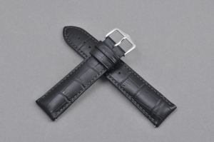 Pasek do zegarka Hirsch Duke, Skórzany, Czarny, 24mm