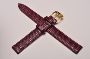 Pasek Bros 8917, Skóra naturalna, Wiśniowy, 12mm