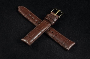 Pasek Horido 004, Skóra z aligatora, Ciemny Brąz, 18mm