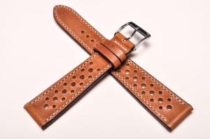 Pasek Fluco Dublin Racing 141RM, Vintage, Skórzany, Brązowy, 18mm