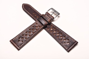Pasek Fluco Dublin Racing 141RM, Vintage, Skórzany, Ciemny brąz, 20mm