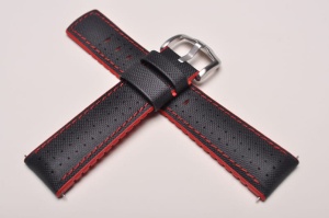 Pasek Hirsch Performance Robby, Skóra i Kauczuk, 22mm