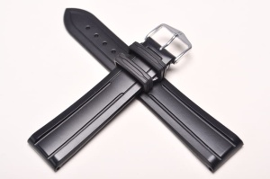 Pasek do zegarka Hirsch Hevea, Kauczuk, Czarny, 20mm