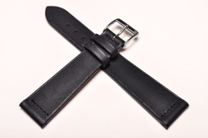 Pasek Fluco Paris 145M, Vintage, Skórzany, Czarny, 21mm