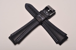 Pasek do zegarka Stailer  Navigator, Skórzany, Czarny, 22mm