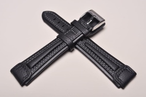 Pasek do zegarka Stailer  Navigator, Skórzany, Czarny, 20mm
