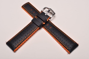 Pasek Hirsch Performance Robby, Skóra i Kauczuk, 22mm