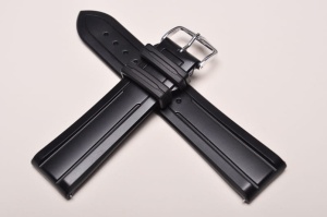 Pasek do zegarka Hirsch Hevea, Kauczuk, Czarny, 22mm