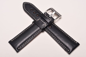 Pasek Fluco Casablanca 130, Skórzany, Czarny, 22mm