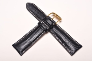 Pasek Bros 1231 - Modigliani, Skóra z warana, Czarny, 22mm