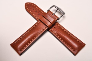 Pasek do zegarka Hirsch Lucca, Skóra naturalna, Brązowy, 22mm