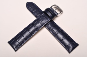 Pasek Bros 0998, Skóra naturalna, Granatowy, 22mm, XL