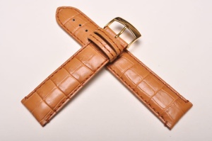 Pasek Bros 7802, Skóra naturalna, Jasny brąz, 18mm