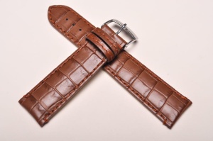 Pasek Bros 7802, Skóra naturalna, Brązowy, 22mm