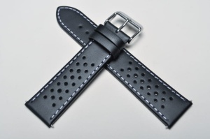 Pasek typu Tropic, Skórzany, Czarny, 22mm