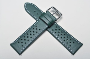Pasek typu Tropic, Skórzany, Zielony, 24mm