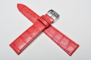 Pasek Bros 8435, Skóra naturalna, Czerwony, 20mm
