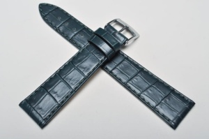 Pasek Bros 8435, Skóra naturalna, Zielony, 24mm