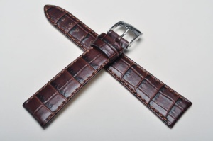 Pasek Bros 8435, Skóra naturalna, Ciemny brąz, 16mm