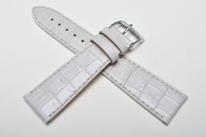 Pasek Bros 8435, Skóra naturalna, Kremowy, 24mm